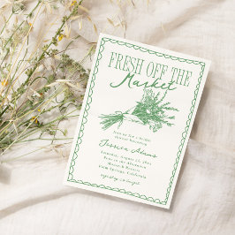Invitación Fresco de la ducha verde de novia del mercado