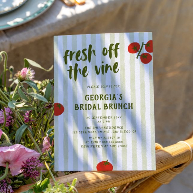 Invitación Fresco De La Mano De Tomate Vino Derrame Ducha De  (Subido por el creador)