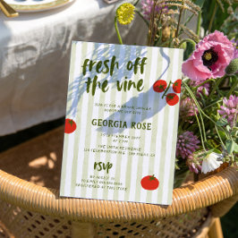 Invitación Fresco De La Mano De Tomate Vino Derrame Ducha De