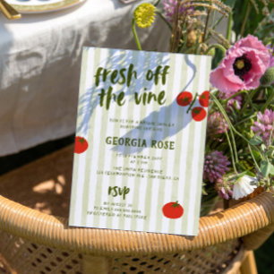 Invitación Fresco De La Mano De Tomate Vino Derrame Ducha De 