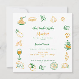 Invitación Fresco De La Mano Del Mercado Daba Ducha De Novias