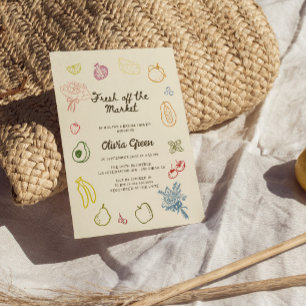 Invitación Fresco De La Mano Del Mercado Daba Ducha De Novias