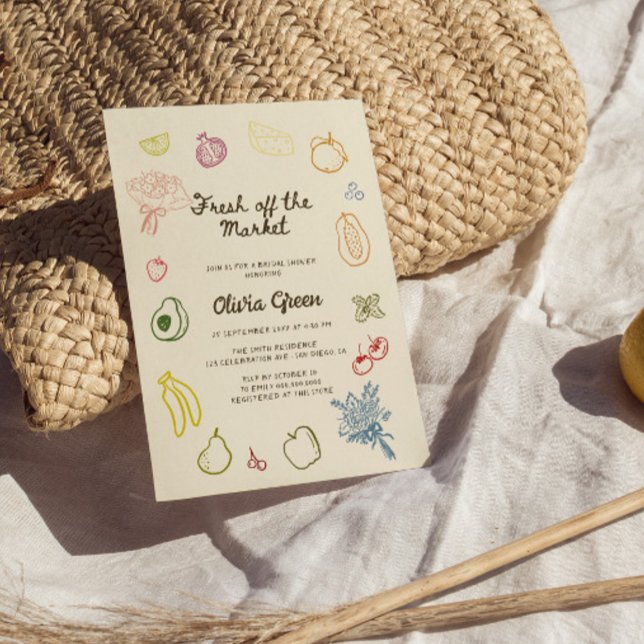 Invitación Fresco De La Mano Del Mercado Daba Ducha De Novias (Subido por el creador)