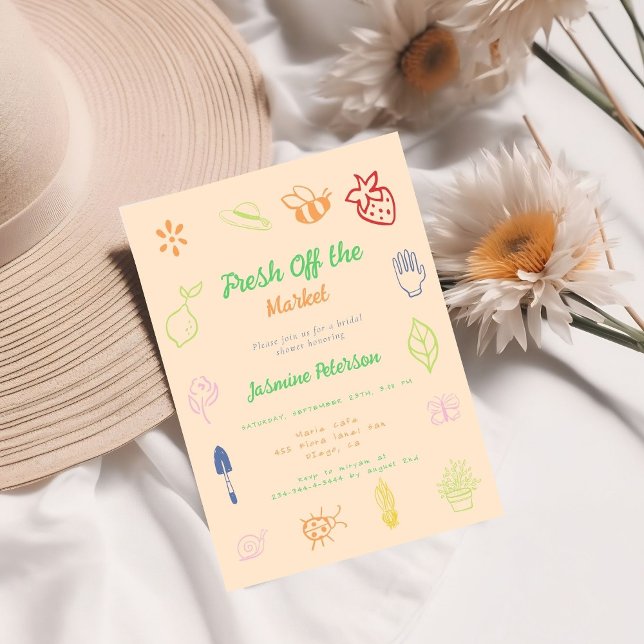 Invitación Fresco De La Mano Del Mercado Daba Ducha De Novias (Subido por el creador)