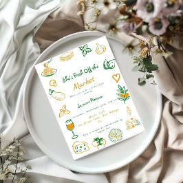 Invitación Fresco De La Mano Del Mercado Daba Ducha De Novias