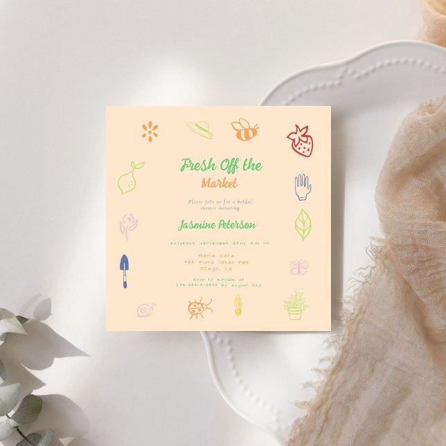 Invitación Fresco De La Mano Del Mercado Daba Ducha De Novias (Subido por el creador)