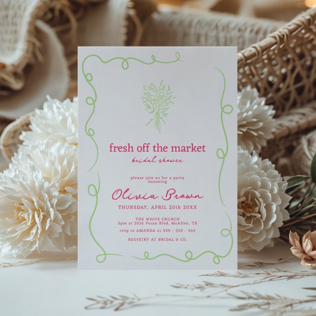 Invitación Fresco de la mano del mercado despoja a la novia (Subido por el creador)