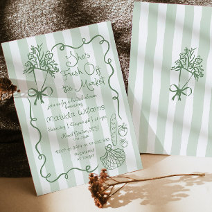 Invitación Fresco de la mano del mercado sacó la ducha de las