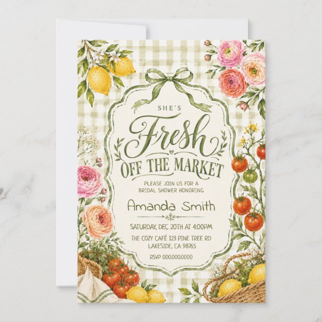 Invitación Fresco de Mercado Despedida de Soltera (Anverso)