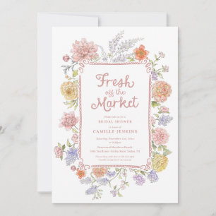 Invitación Fresco de Mercado Fiesta Floral de Despedida de So