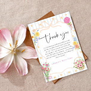 Invitación Fresco de mercado Floral ducha de novia Gracias