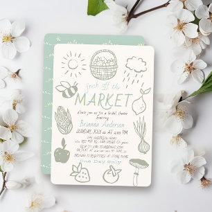 Invitación Fresco de Mercado Garabato Verde Despedida de Solt