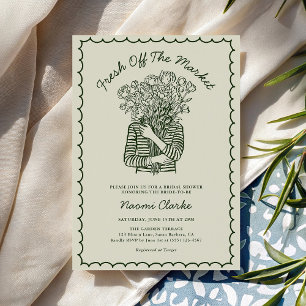 Invitación Fresco de Regalo de Ducha Nupcial Dibujada a Mano