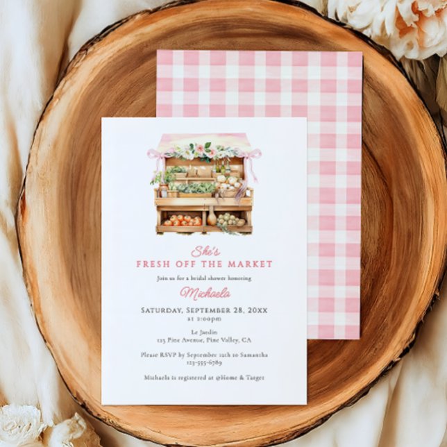 Invitación Fresco Del Mercado Acuarela Ducha Bridal (Subido por el creador)