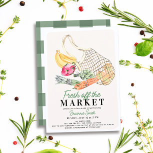 Invitación Fresco del mercado Bolsa francesa Ducha de novias