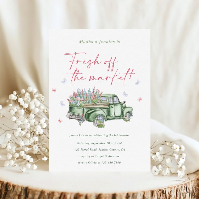 Invitación Fresco Del Mercado, Camión Floral, Ducha De Novias (Subido por el creador)