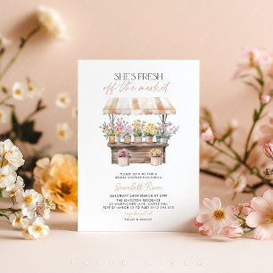 Invitación Fresco del mercado de flores de mercado ducha de n