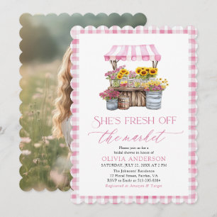 Invitación Fresco Del Mercado De Los Agricultores De La Ducha