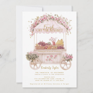 Invitación Fresco Del Mercado De Los Agricultores De La Ducha