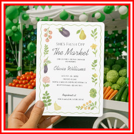Invitación Fresco Del Mercado De Los Agricultores De La Ducha