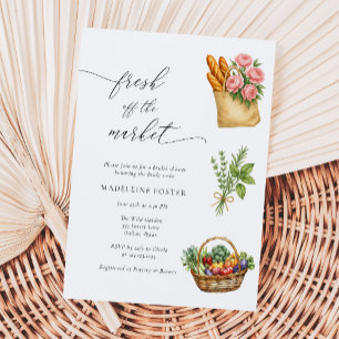 Invitación Fresco Del Mercado De Los Agricultores De La Ducha