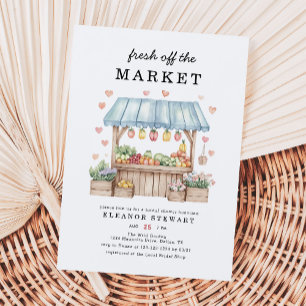 Invitación Fresco Del Mercado De Los Agricultores De La Ducha