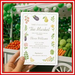Invitación Fresco Del Mercado De Los Agricultores De La Ducha