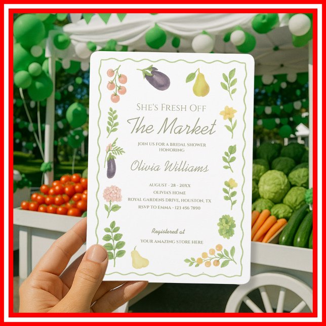 Invitación Fresco Del Mercado De Los Agricultores De La Ducha (Subido por el creador)