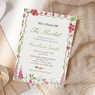 Invitación Fresco Del Mercado De Los Agricultores De La Ducha