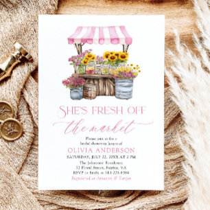 Invitación Fresco Del Mercado De Los Agricultores De La Ducha