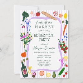 Invitación FRESCO DEL MERCADO Fiesta de Jubilación Personaliz