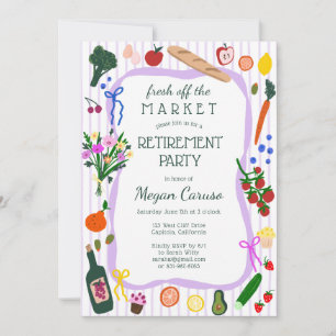 Invitación FRESCO DEL MERCADO Fiesta de Jubilación Personaliz