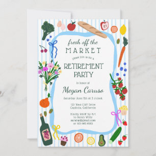 Invitación FRESCO DEL MERCADO Fiesta de Jubilación Personaliz