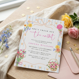 Invitación Fresco del Mercado Floral Bridal Shower