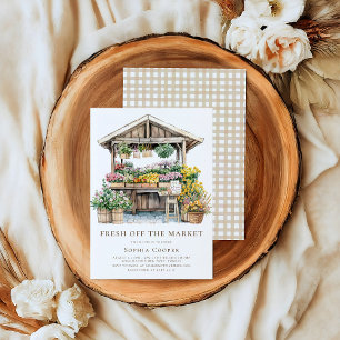 Invitación Fresco del mercado Floral Bridal Shower
