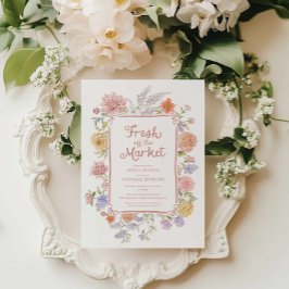 Invitación Fresco del mercado Floral Bridal Shower
