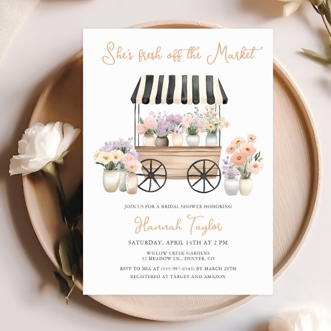 Invitación Fresco Del Mercado Floral Bridal Shower (Subido por el creador)