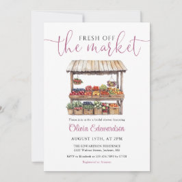 Invitación Fresco Del Mercado QR Code Bridal Shower