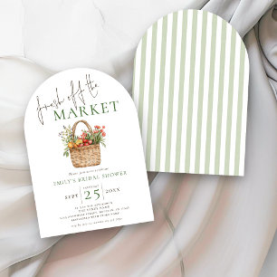 Invitación Fresco del Mercado Sage Rayas Despedida de Soltera