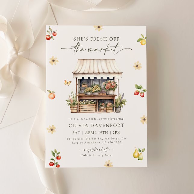 Invitación Fresco en el mercado de duchas de novias para gran (Subido por el creador)