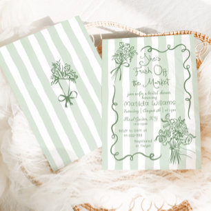 Invitación Fresco en el mercado de la fantástica ducha de nov