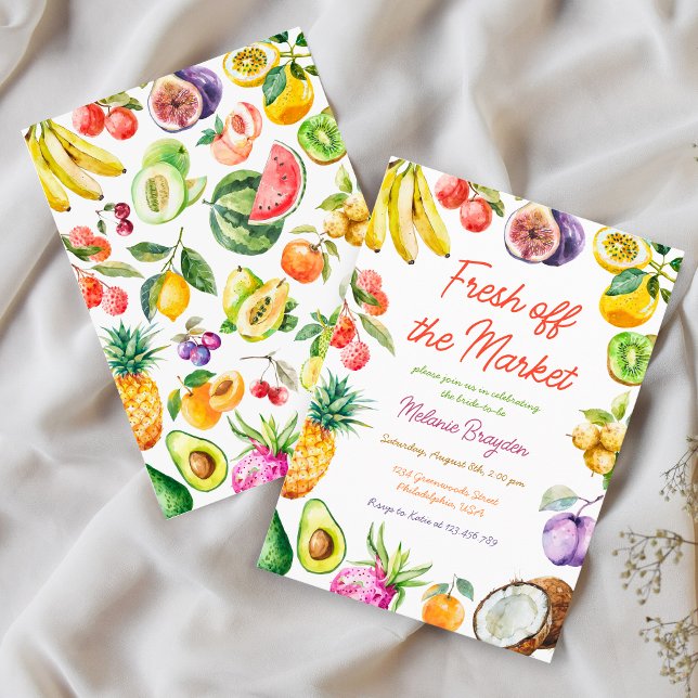 Invitación Fresco en el mercado Fruits Bridal Shower (Subido por el creador)