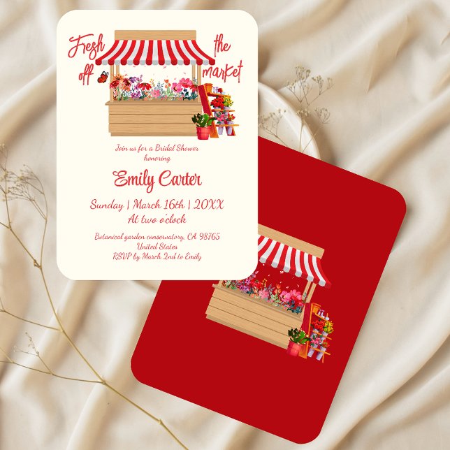 Invitación Fresco floral de la ducha de novia en el mercado (Subido por el creador)