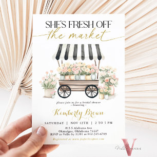 Invitación Fresco fuera del mercado Ducha de Novias Blancas N