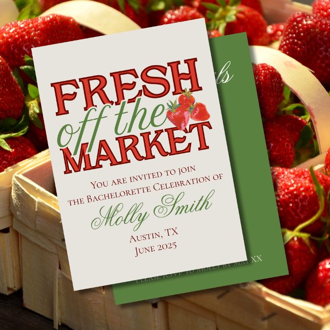 Invitación Fresco fuera del mercado - Novia moderna personali (Fresh Off the Market invite with modern serif font – perfect for engagement or bridal celebrations!)