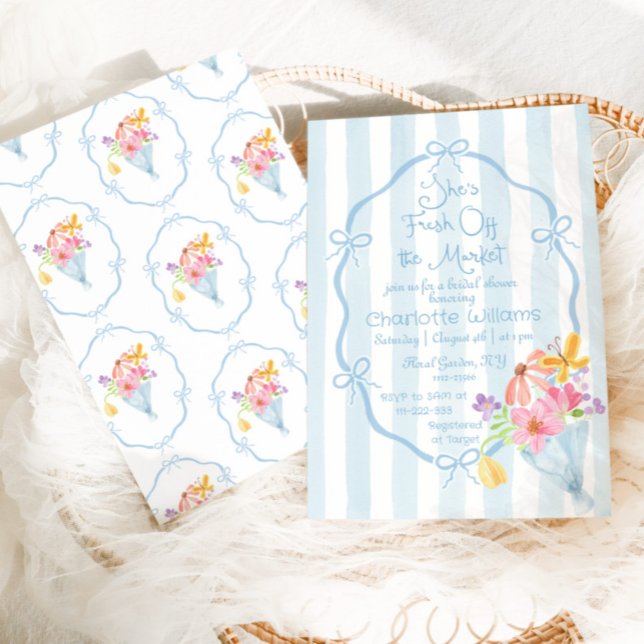 Invitación Fresco fuera del mercado Whimsical Bridal Shower (Subido por el creador)