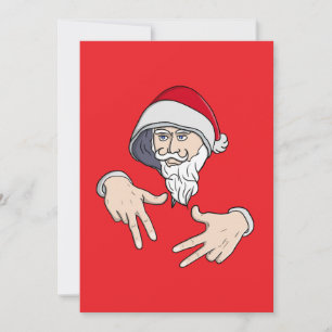 Invitación Fresco Gánster Hip Hop Mano Santa Claus Rap