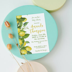 Invitación Fresco Lemon Floral Main Squeeze Baby Shower