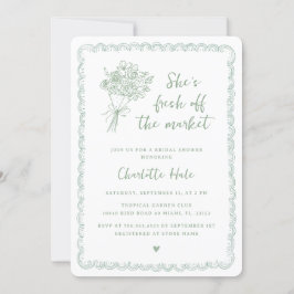 Invitación Fresco moderno fuera del mercado Ducha de novias p