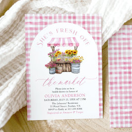 Invitación Fresco Rosa De La Ducha Bridal Del Arco Del Mercad